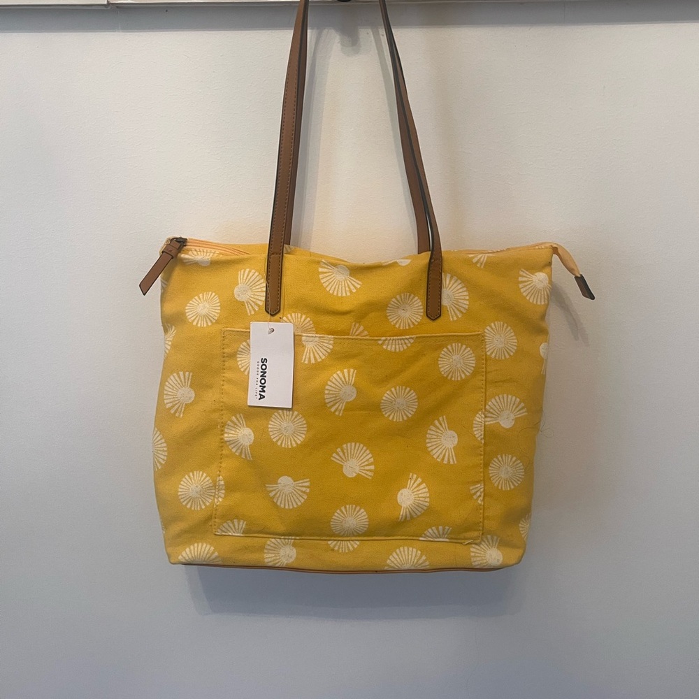 Yellow Patterned Tote Bag